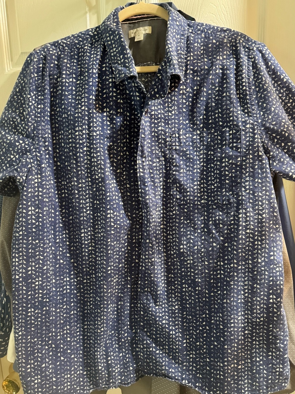 Men's Navy Printed short sleeve Shirt